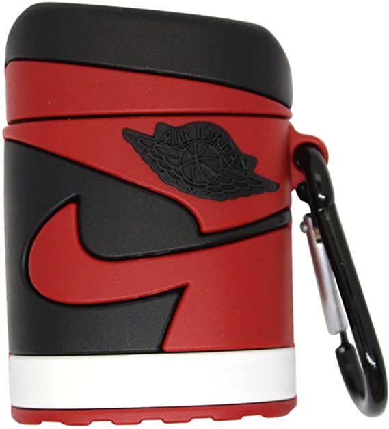 red and black nike airpod case